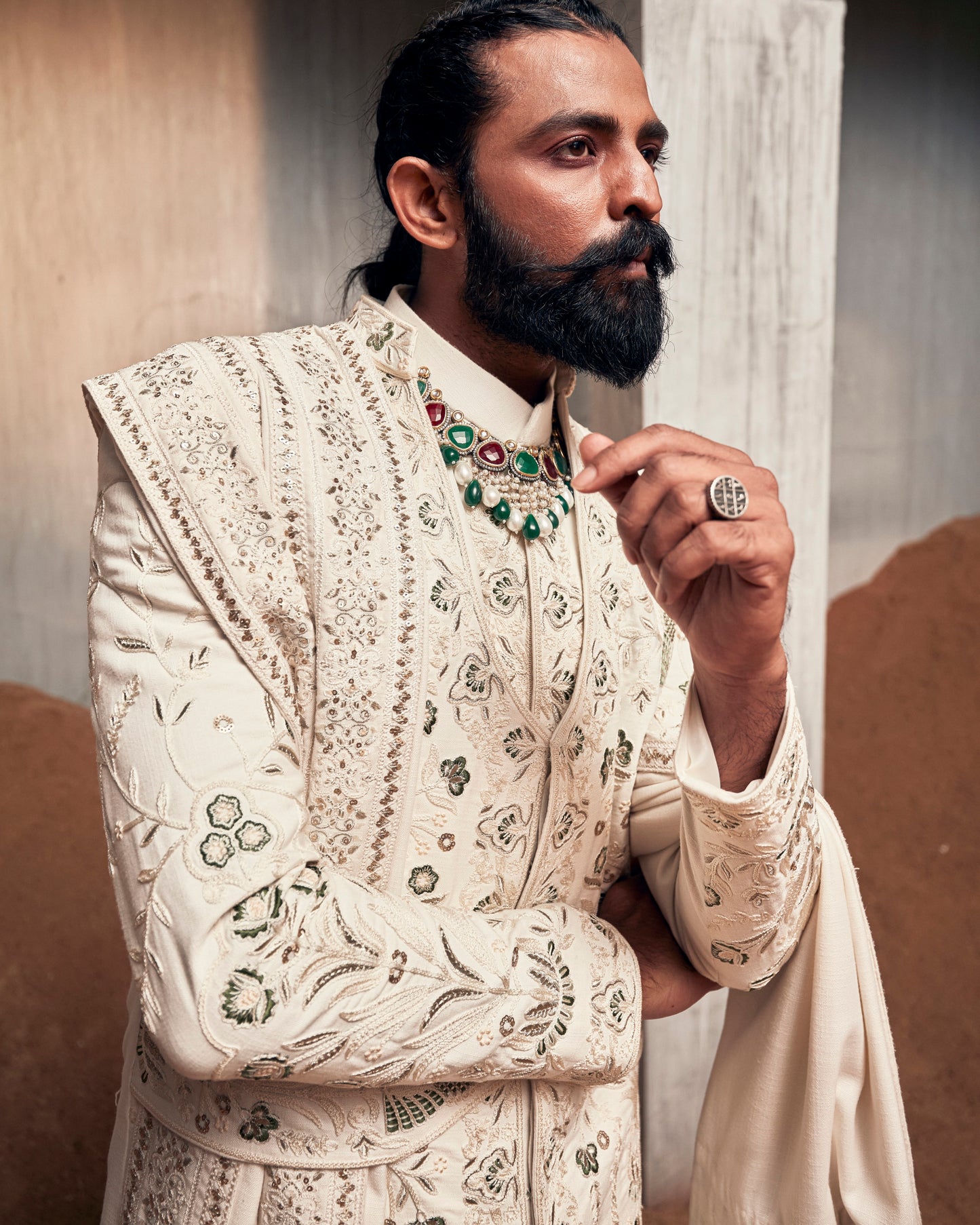 opaline embroidered sherwani set
