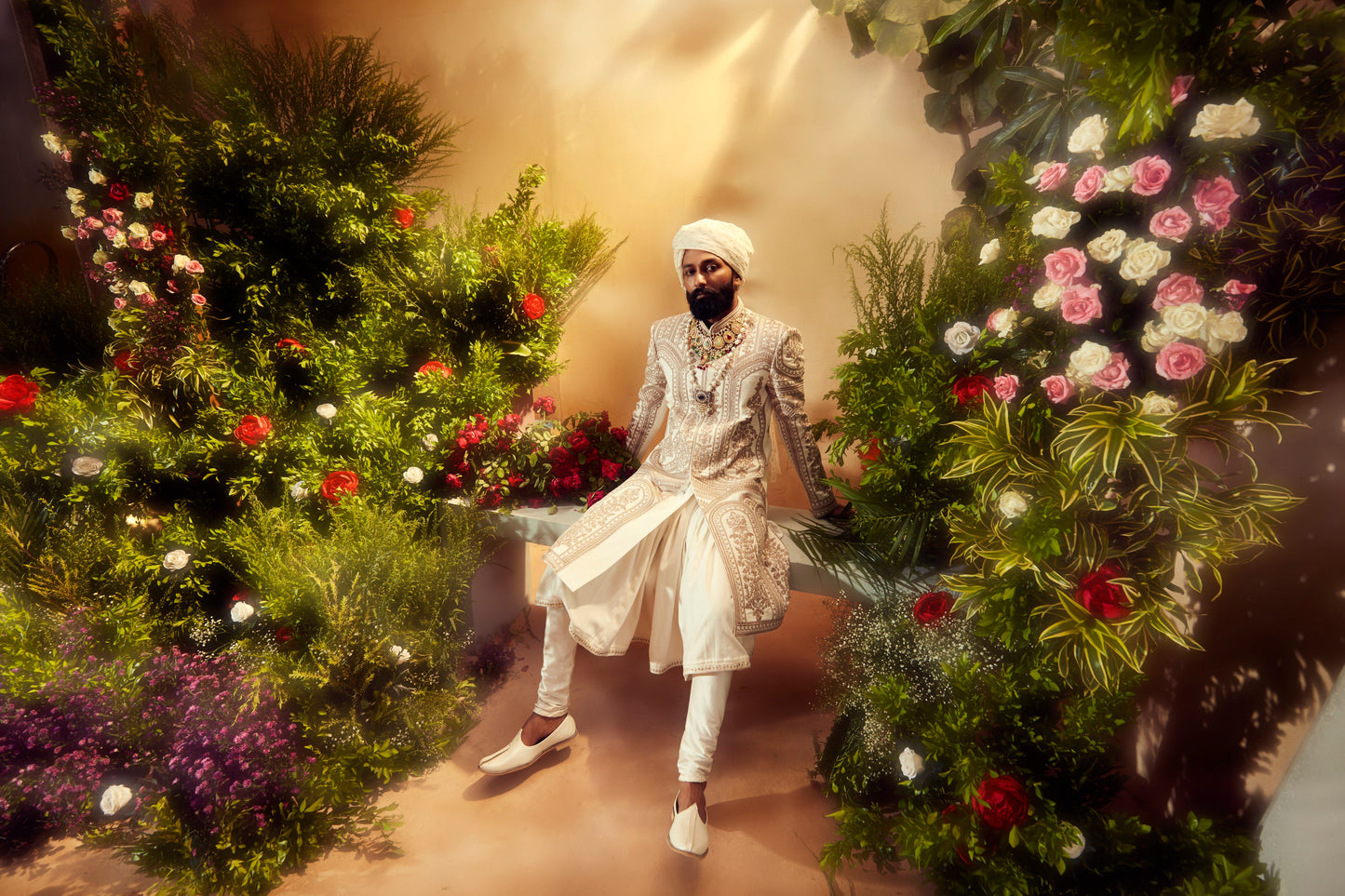 Pearl Embroidered Sherwani Set