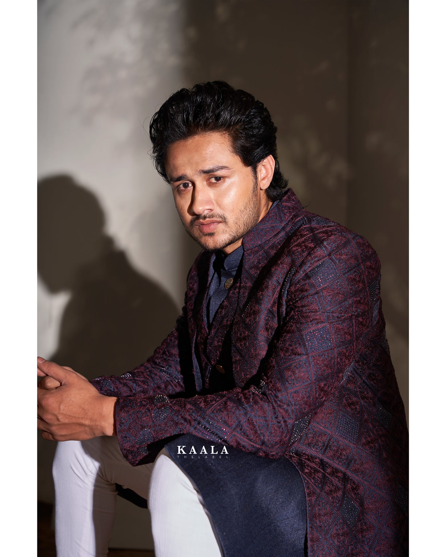 Navy Embroidered Indo Set