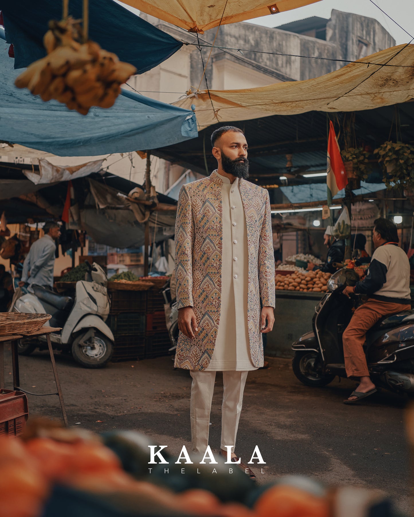 White Embroidered Indo Set